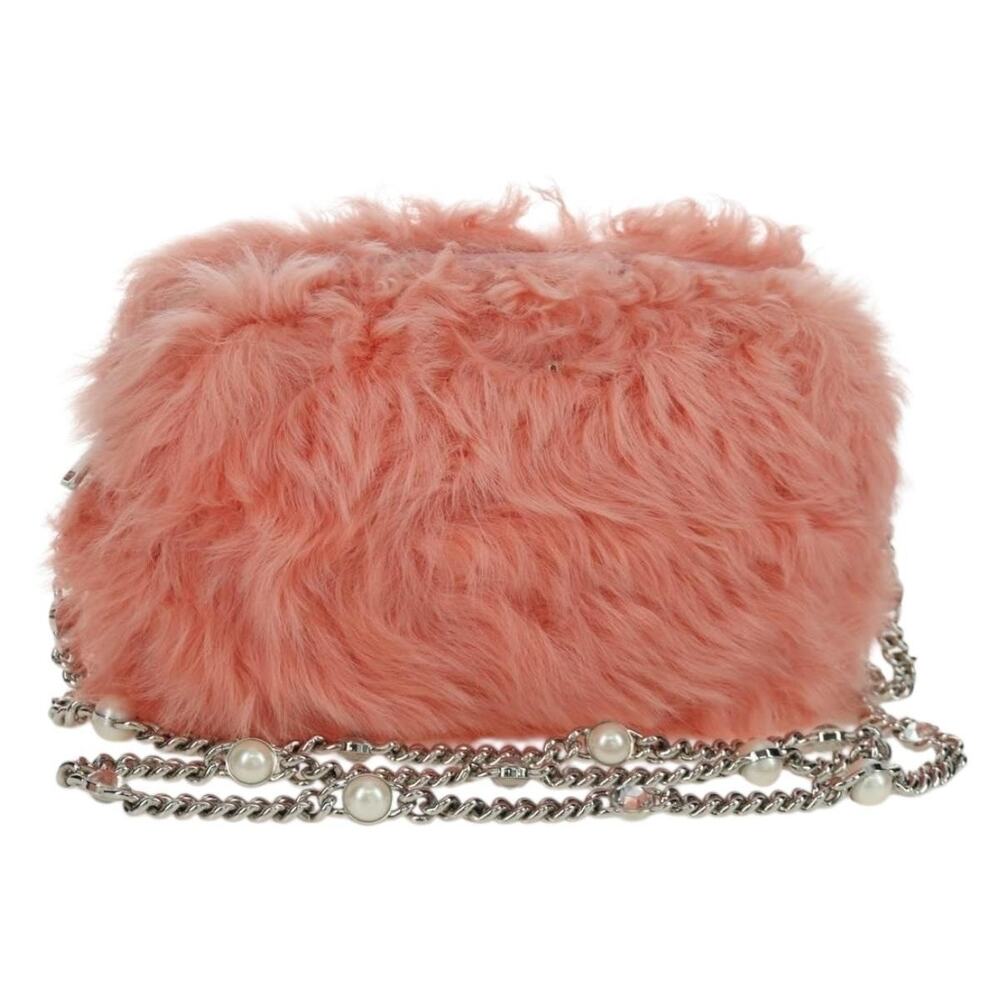 Miu Miu Fur Chain Shoulder Bag Pink